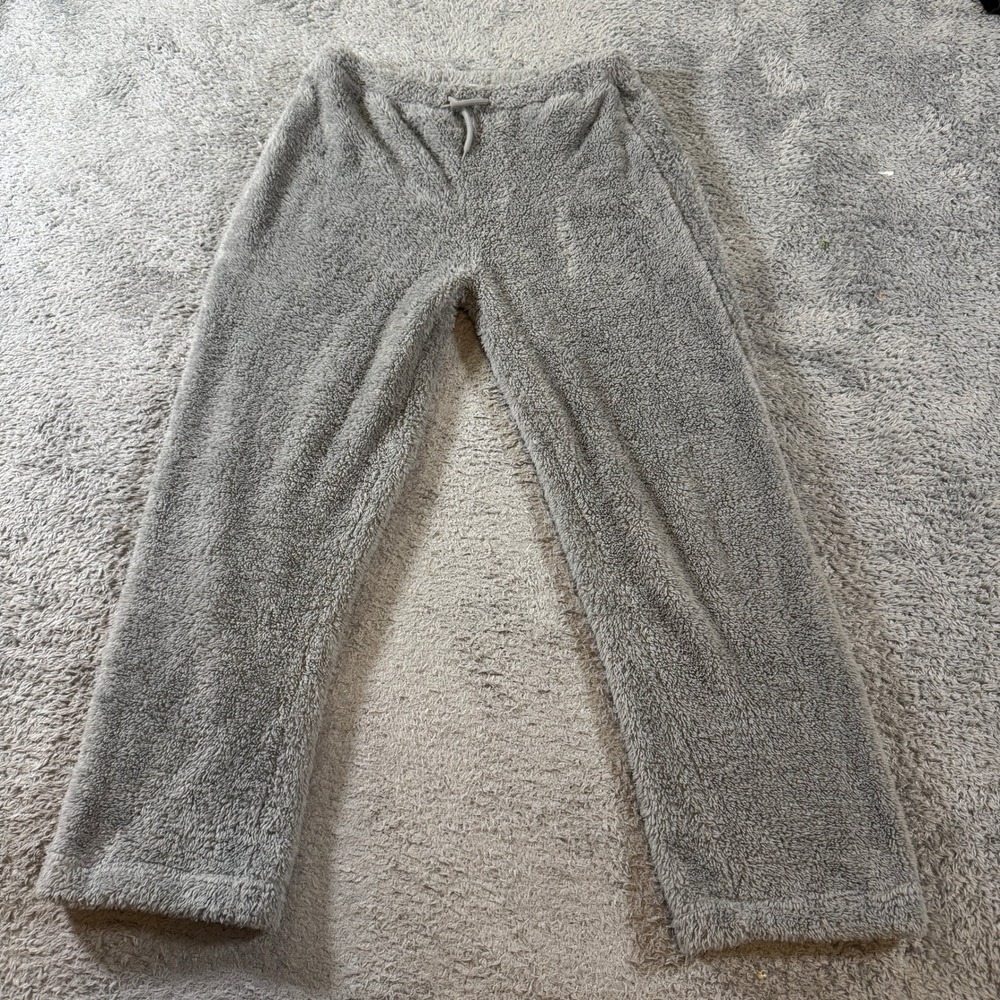 Charlotte Russe Women M Gray Pajama Pants Faux Shearling Plush Cozy Lounge EUC